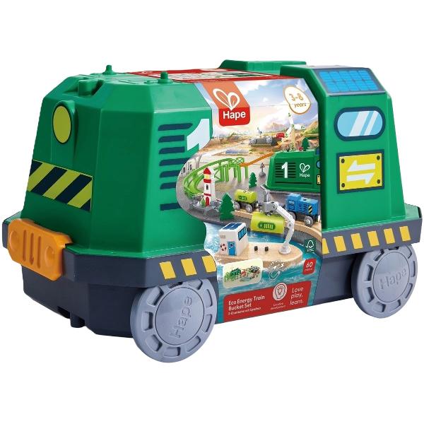 Joc de constructie. Tren in cutie tip locomotiva. 60 piese 