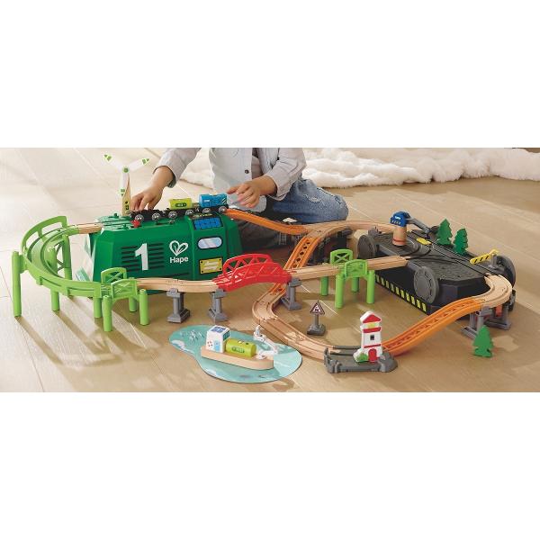 Joc de constructie. Tren in cutie tip locomotiva. 60 piese 