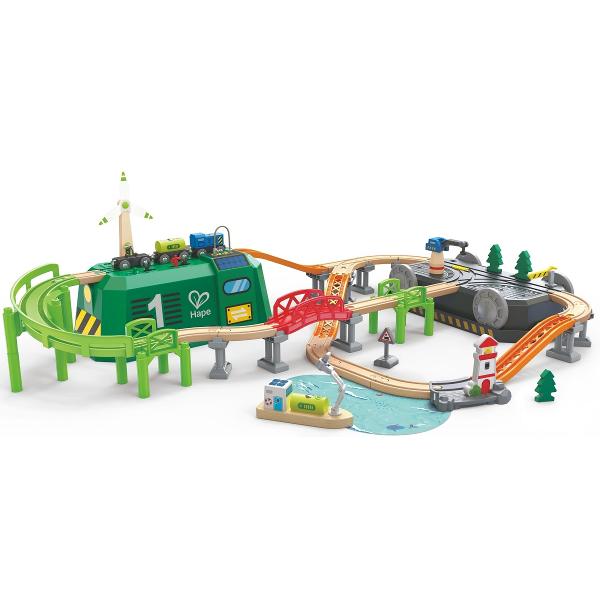Joc de constructie. Tren in cutie tip locomotiva. 60 piese 