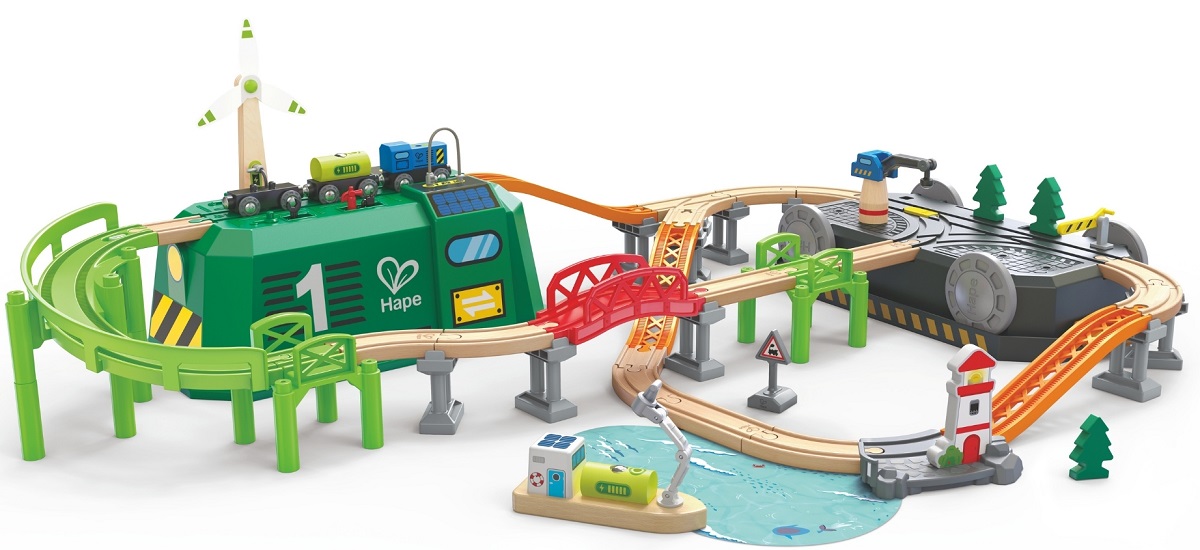 Imaginea produsului 'Joc de construcție. Tren în cutie tip locomotivă. 60 piese'