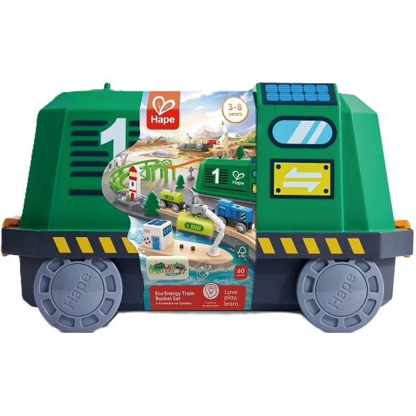 Joc de constructie. Tren in cutie tip locomotiva. 60 piese 