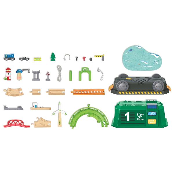 Joc de constructie. Tren in cutie tip locomotiva. 60 piese 