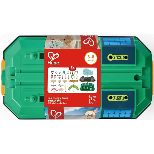 Joc de constructie. Tren in cutie tip locomotiva. 60 piese 