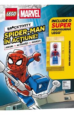 Coperta cărții 'LEGO Spider-Man în acțiune + Minifigurină LEGO'