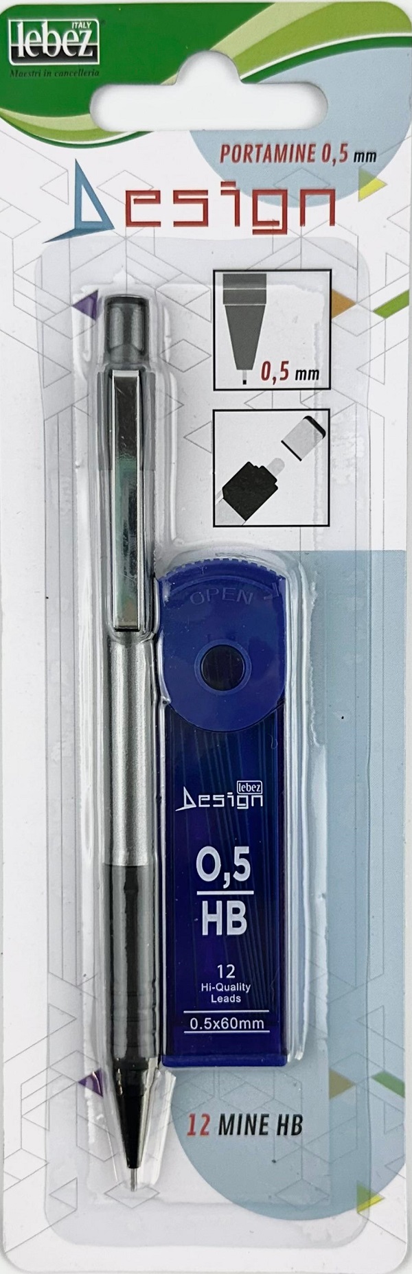 Imaginea produsului 'Creion mecanic Gri 0.5mm + rezerve HB'