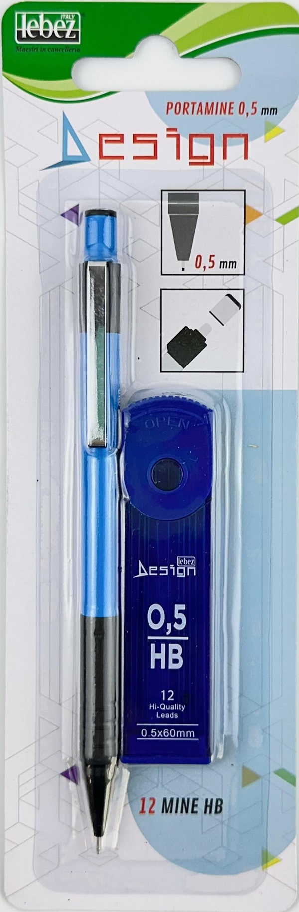 Imaginea produsului 'Creion mecanic Albastru 0.5mm + rezerve HB'