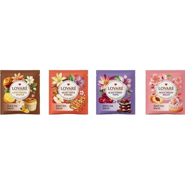 Set ceai: 4 arome x 8 pliculete. Tea Dessert 32 plicuri asortate