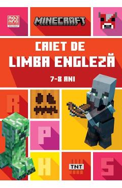 Coperta cărții 'Minecraft. Caiet de limba engleză 7-8 ani - Dan Whitehead, Jon Goulding'
