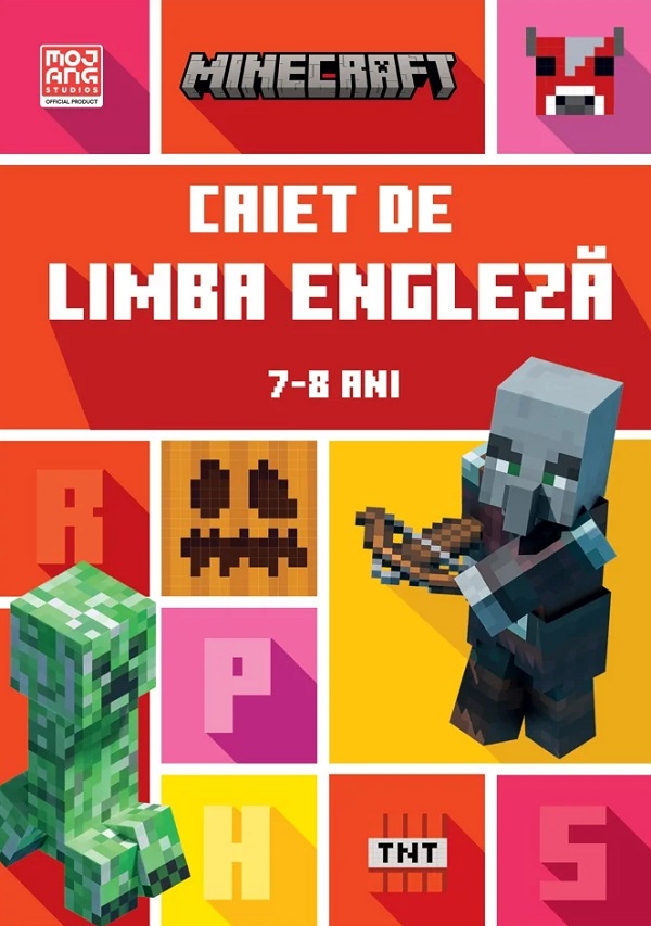 Coperta cărții 'Minecraft. Caiet de limba engleză 7-8 ani - Dan Whitehead, Jon Goulding'