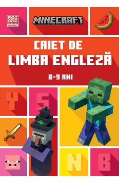 Coperta cărții 'Minecraft. Caiet de limba engleza 8-9 ani - Dan Whitehead, Jon Goulding'