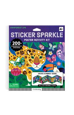Coperta cărții 'Rainforest Life Sticker Sparkle Poster Activity Kit -'