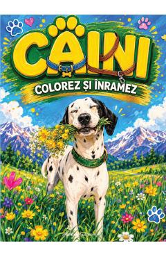 Coperta cărții 'Câini. Colorez și înrămez'