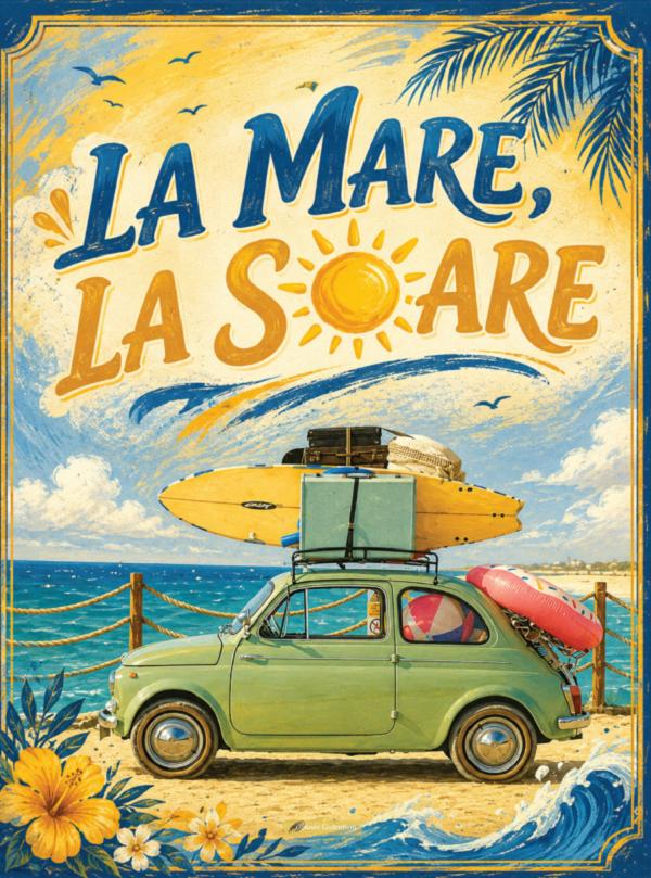 Coperta cărții 'La mare, la soare. Colorez și înrămez'