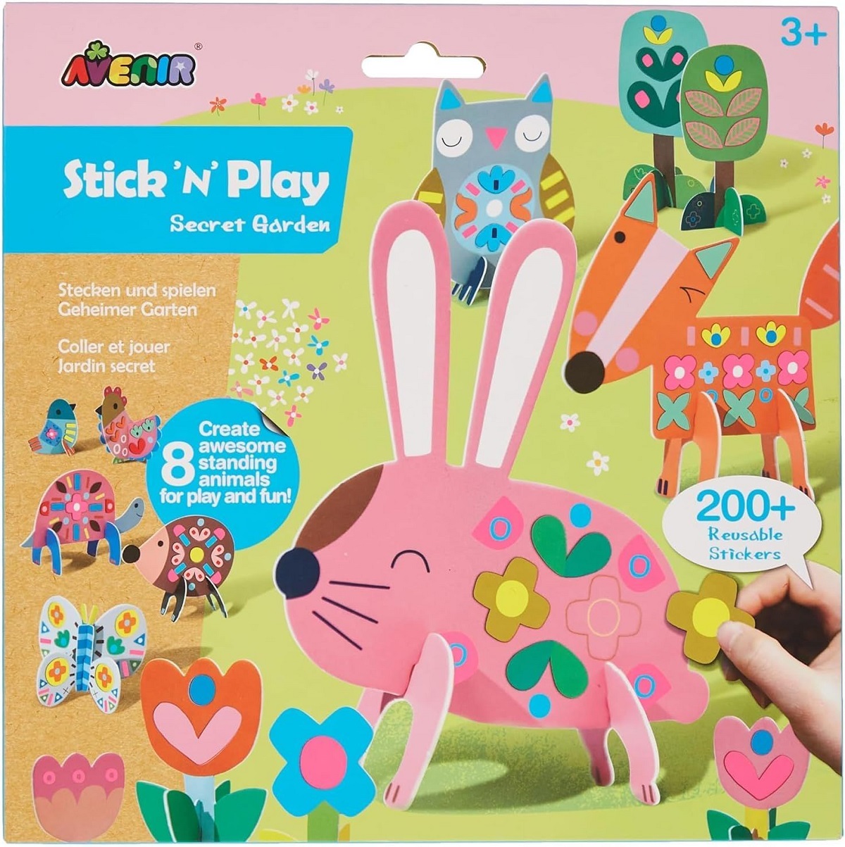 Imaginea produsului 'Joc creativ Stick ’N’ Play cu scene 3D și stickere repoziționabile: Grădina secretă'
