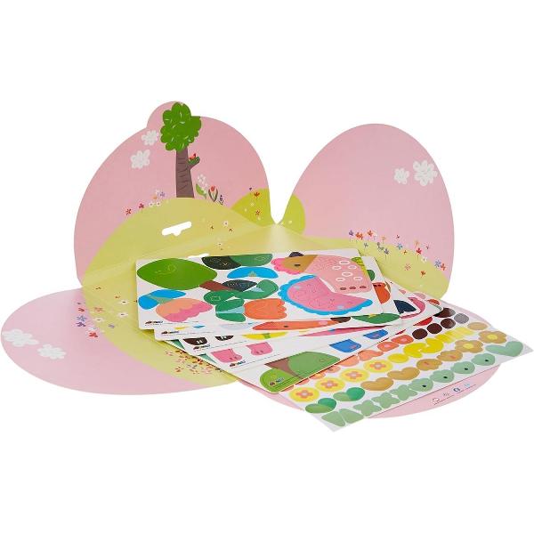 Joc creativ Stick 'N' Play cu scene 3D si stickere repozitionabile: Gradina secreta