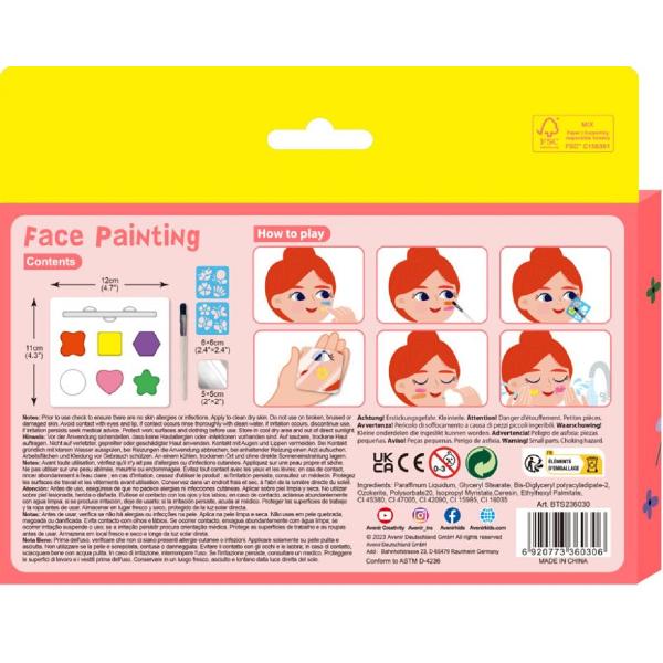 Trusa make-up pictura fata cu sabloane incluse: Flori si fluturi