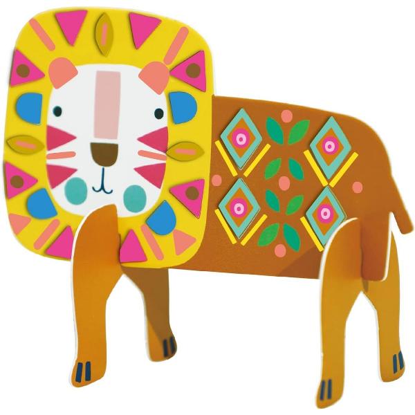 Joc creativ Stick 'N' Play cu scene 3D si stickere repozitionabile: Animale safari