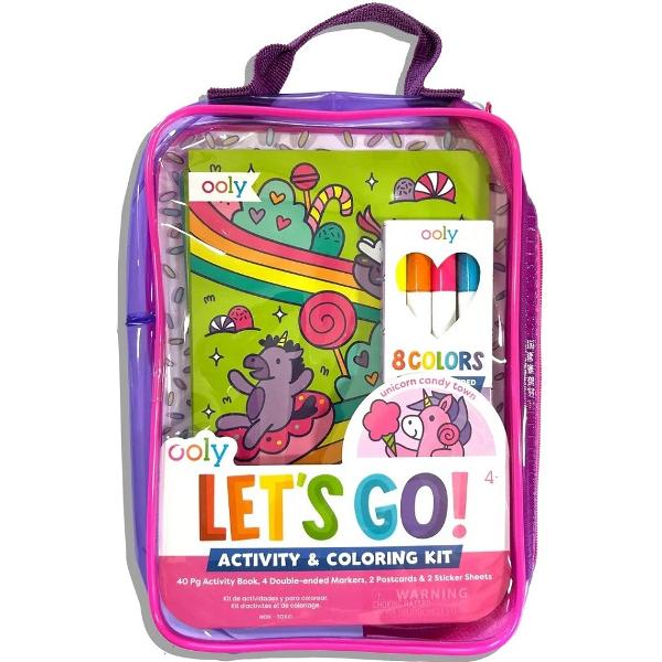 Kit portabil de activitati si colorat: Unicorni