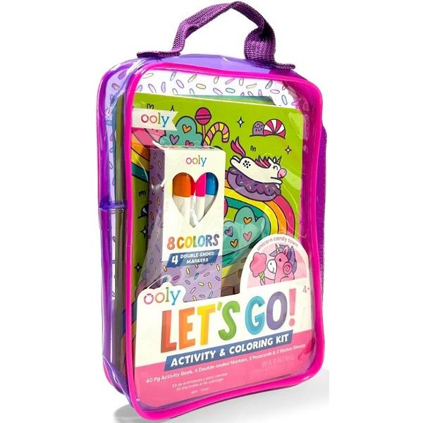 Kit portabil de activitati si colorat: Unicorni