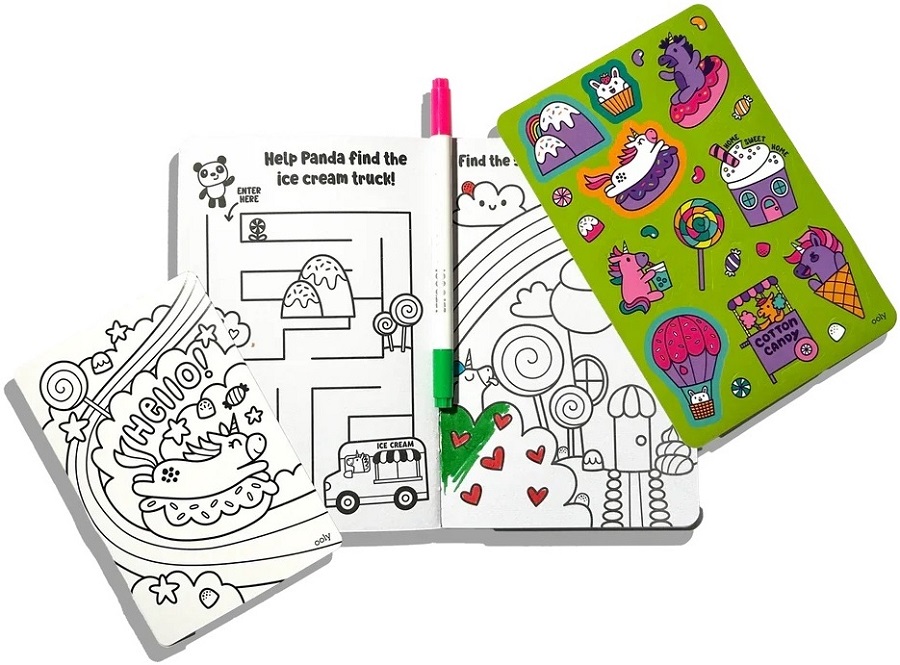 Imaginea produsului 'Kit portabil de activități și colorat: Unicorni'