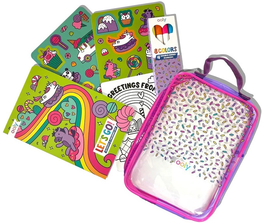 Imaginea produsului 'Kit portabil de activități și colorat: Unicorni'