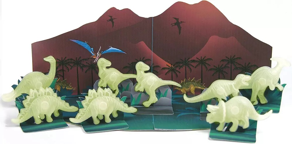 Imaginea produsului 'Decorațiuni de perete fosforescente: Dinozauri 3D'