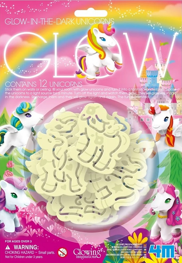 Imaginea produsului 'Decorațiuni de perete fosforescente: Unicorni'