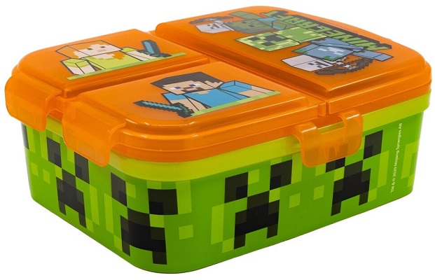 Imaginea produsului 'Cutie alimentară sandwich cu 4 compartimente. Minecraft'