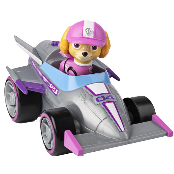 Masina de curse cu sunete si motor pull-back. Paw Patrol. Skye