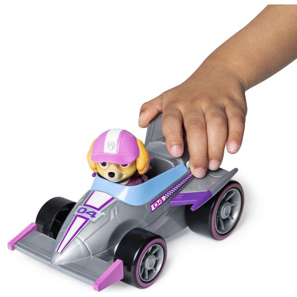 Masina de curse cu sunete si motor pull-back. Paw Patrol. Skye