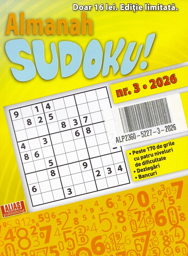 Coperta cărții 'Almanah Sudoku! Nr.3 din 2026'