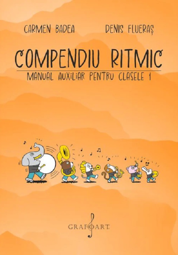 Coperta cărții 'Compendiu ritmic. Manual auxiliar pentru clasele 1 - Carmen Badea, Denis Flueraș'