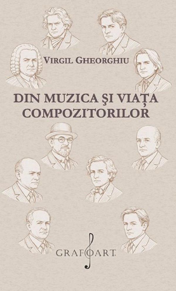 Coperta cărții 'Din muzica și viața compozitorilor - Virgil Gheorghiu'