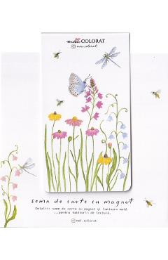 Imaginea produsului 'Semn de carte cu magnet: Flori și fluture'