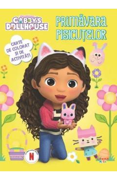 Coperta cărții 'Gabby’s Dollhouse. Primăvara pisicuțelor. Carte de colorat și de activități'