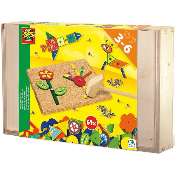 Set constructie: Hammer Tic in cutie din lemn