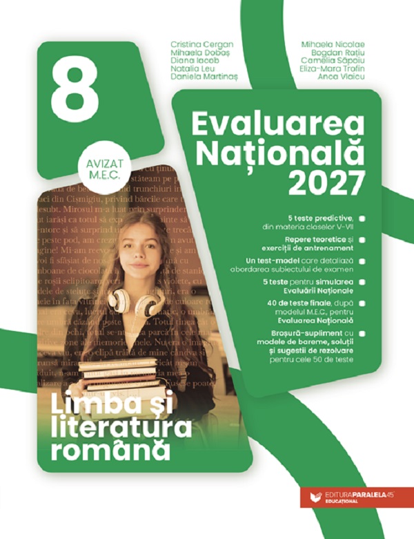 Coperta cărții 'Evaluarea Națională 2027. Limba și literatura română - Clasa 8 - Cristina Cergan, Mihaela Doboș, Diana Iacob'