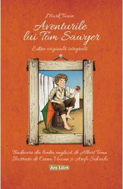 Coperta cărții 'Aventurile lui Tom Sawyer - Mark Twain'