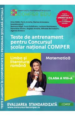 Coperta cărții 'Teste de antrenament - Clasa 8 - Concursul Comper Ed.2 - Irina Hăilă, Florin Antohe, Marius Antonescu'