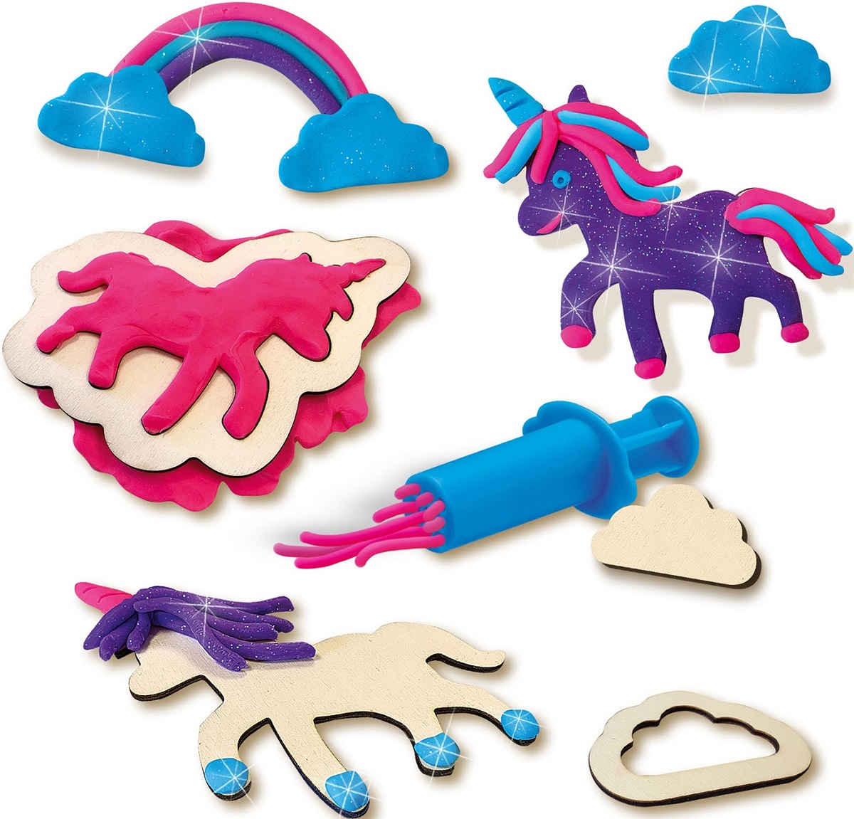 Imaginea produsului 'Creeaza unicorni neon cu sclipici din plastilina'