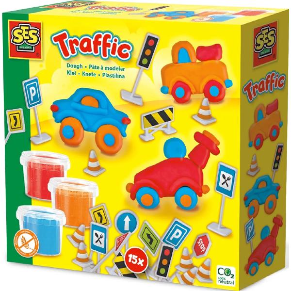 Set creativ trafic din plastilina