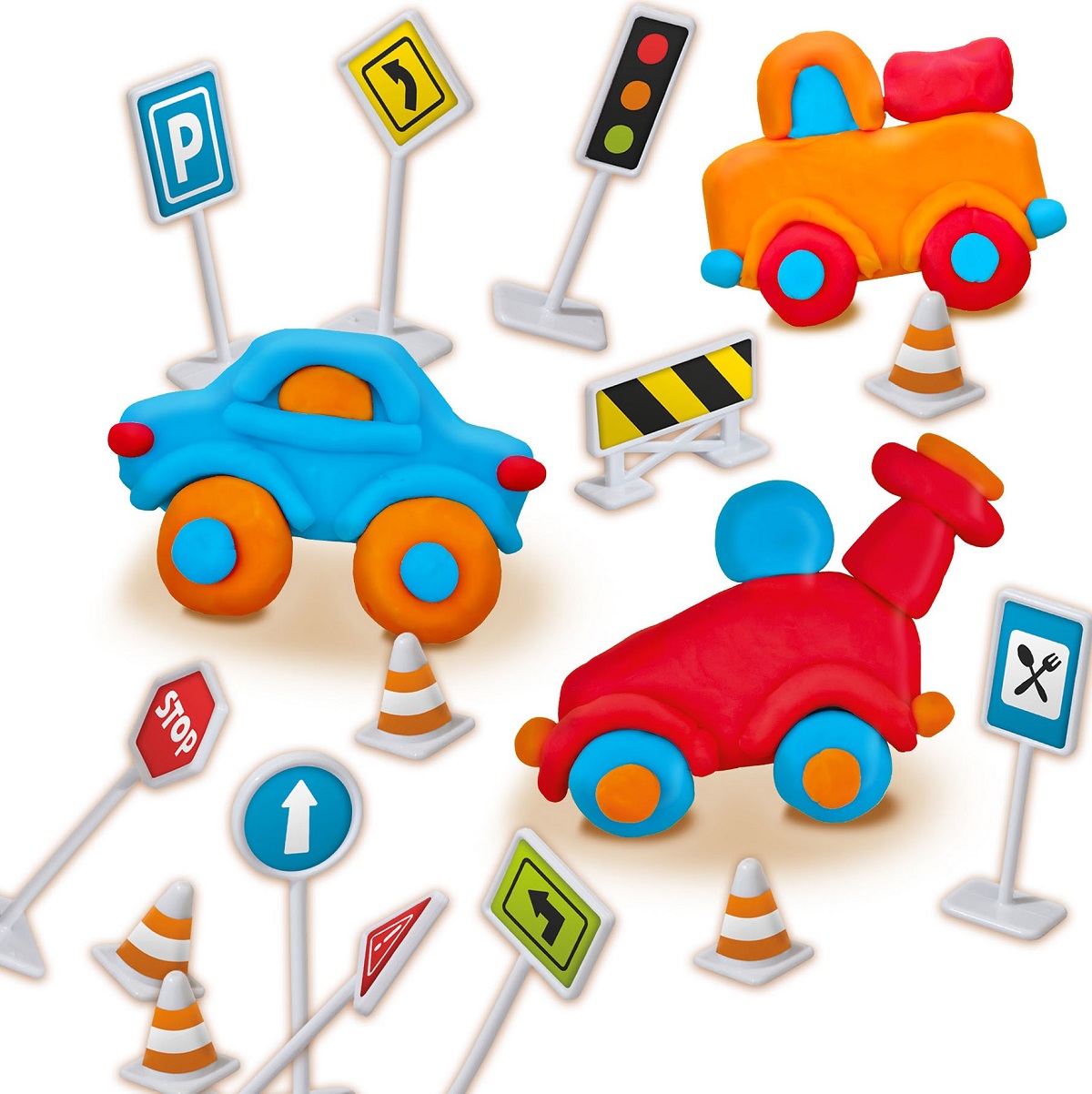 Imaginea produsului 'Set creativ trafic din plastilină'