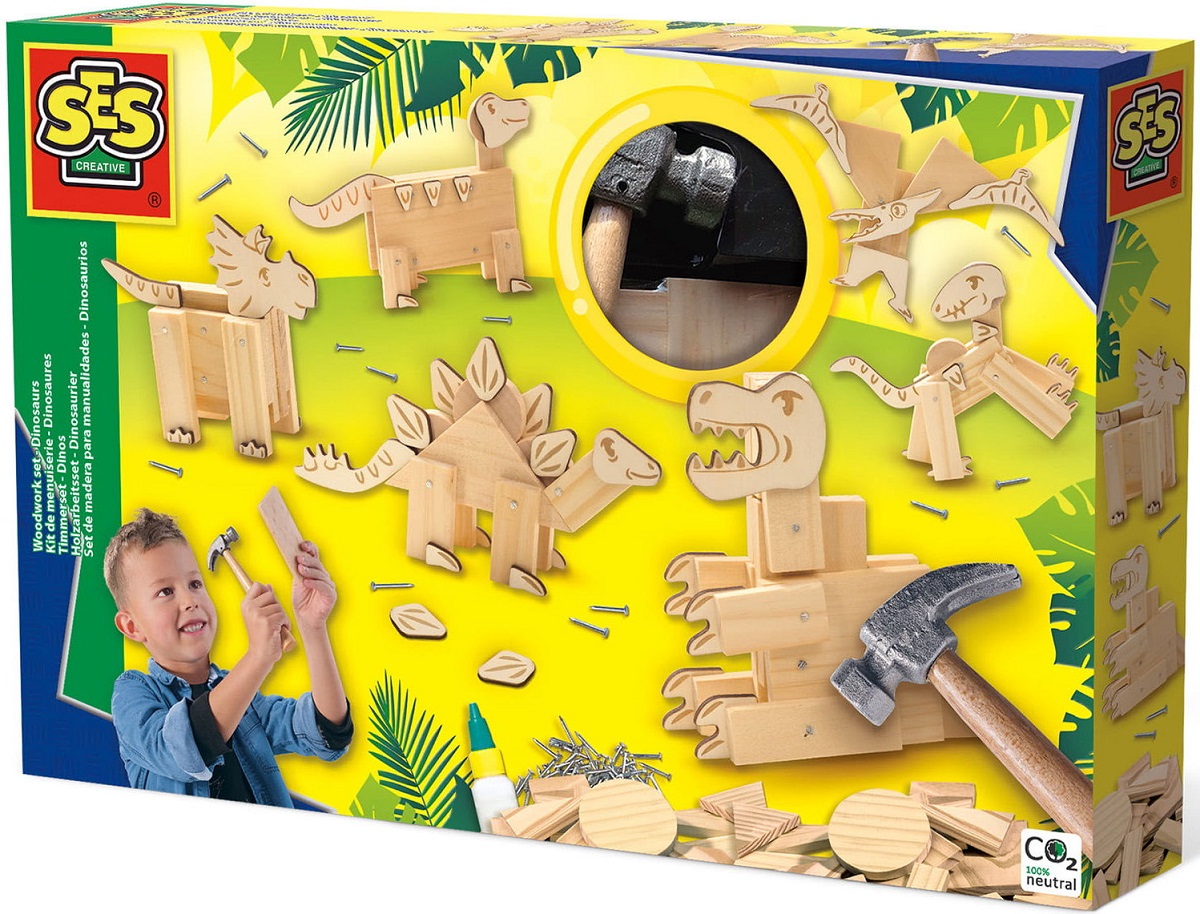 Imaginea produsului 'Set creativ: Dinozauri din lemn'