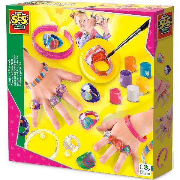 Set creativ: Inele si bratari de decorat