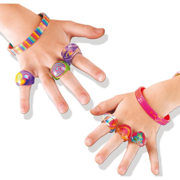 Set creativ: Inele si bratari de decorat