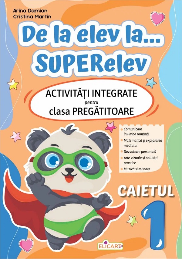 Coperta cărții 'De la elev la... Superelev - Clasa pregătitoare - Caietul 1 - Arina Damian, Cristina Martin'