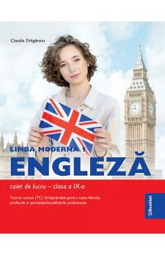 Coperta cărții 'Limba engleză. Limba modernă 1 - Clasa 9 - Caiet de lucru - Claudia Drăgănoiu'