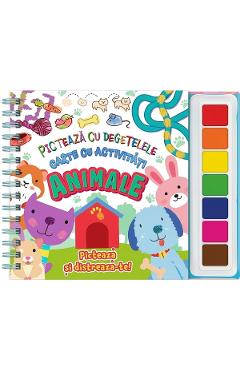 Coperta cărții 'Animale. Pictează cu degețelele. Carte cu activități'