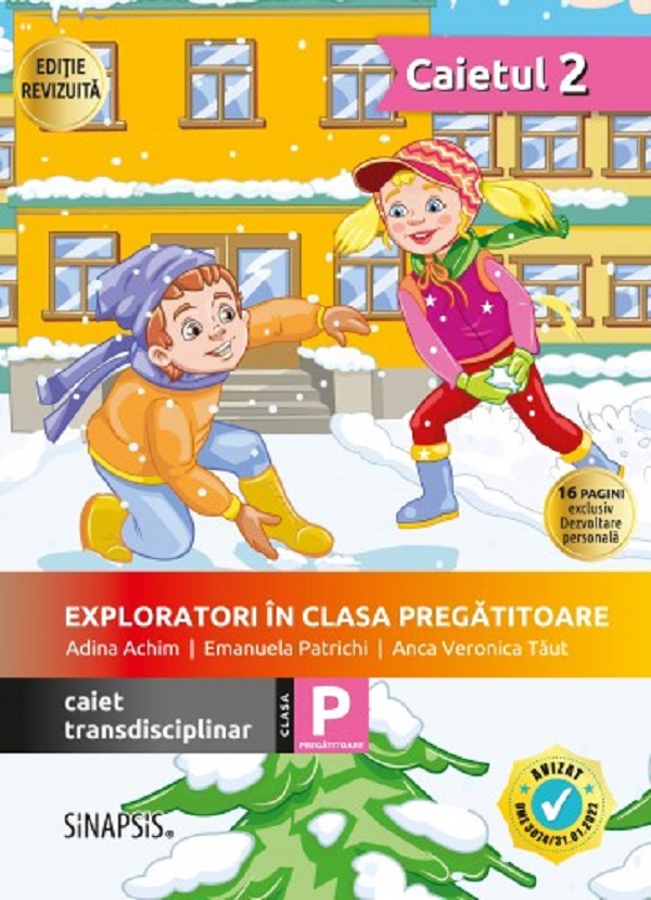 Coperta cărții 'Exploratori în clasa pregătitoare - Caiet transdisciplinar 2 - Adina Achim, Emanuela Patrichi, Anca Veronica Tăut'