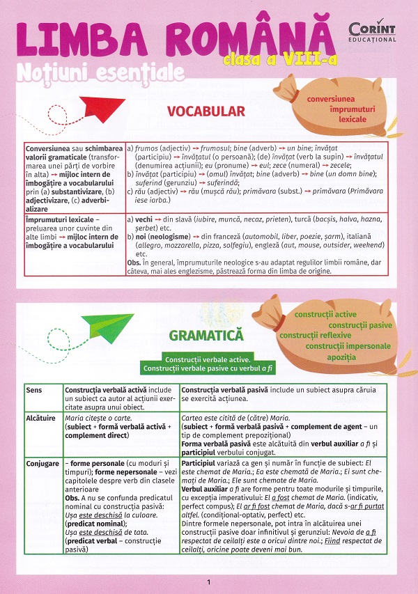 Coperta cărții 'Limba română - Clasa 8 - Noțiuni esențiale - Dumitrița Stoica'